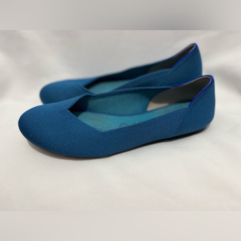 Rothy's Teal Blue Knit Flats